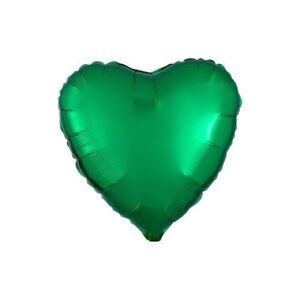 Pack of 6 Green Heart Helium Balloons